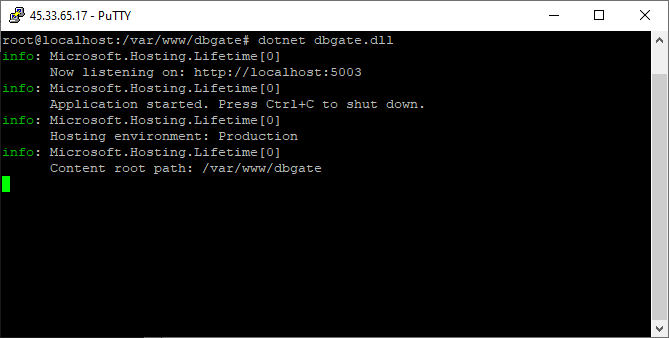 Консольное приложение DBGate в Linux
